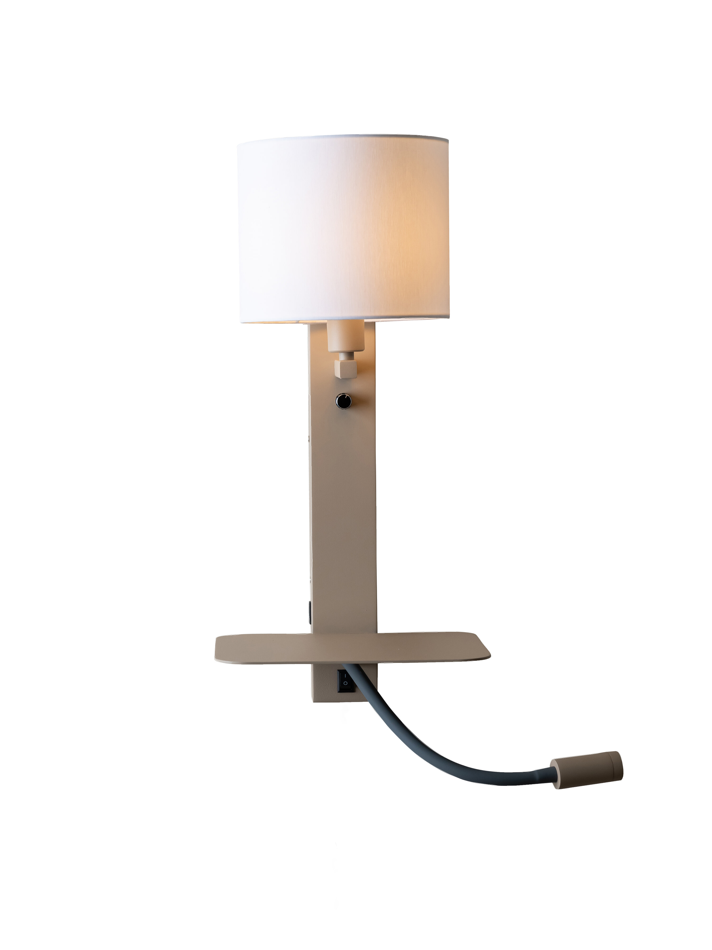 It's about RoMi its about RoMi Wandlamp Florence Met plankje en leeslamp - Zand/Wit