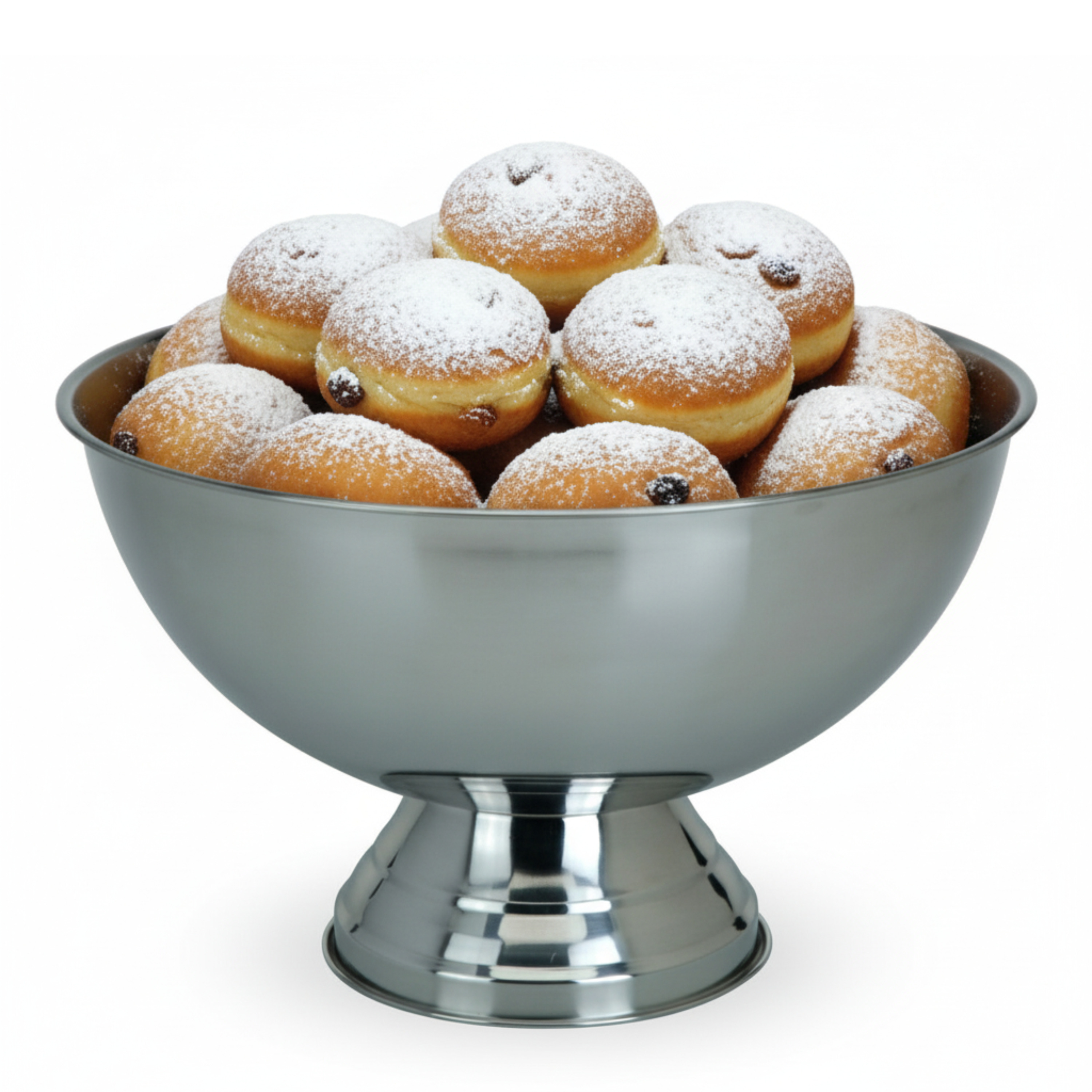 Excellent Houseware oliebollen schaal - op voet - RVS - x 24 cm -