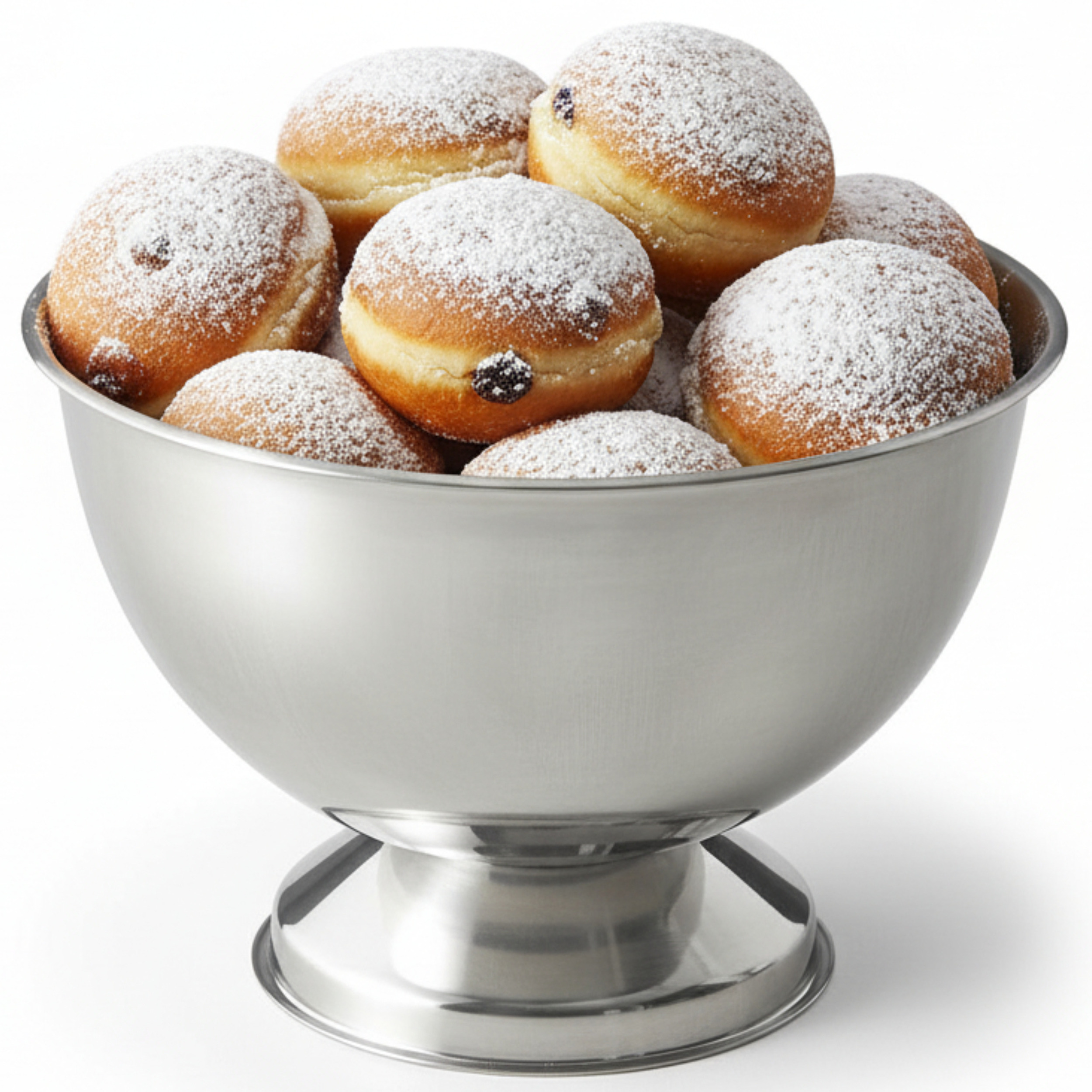 Cook Concept Oliebollen schaal - op voet - zilver - rvs - cm -