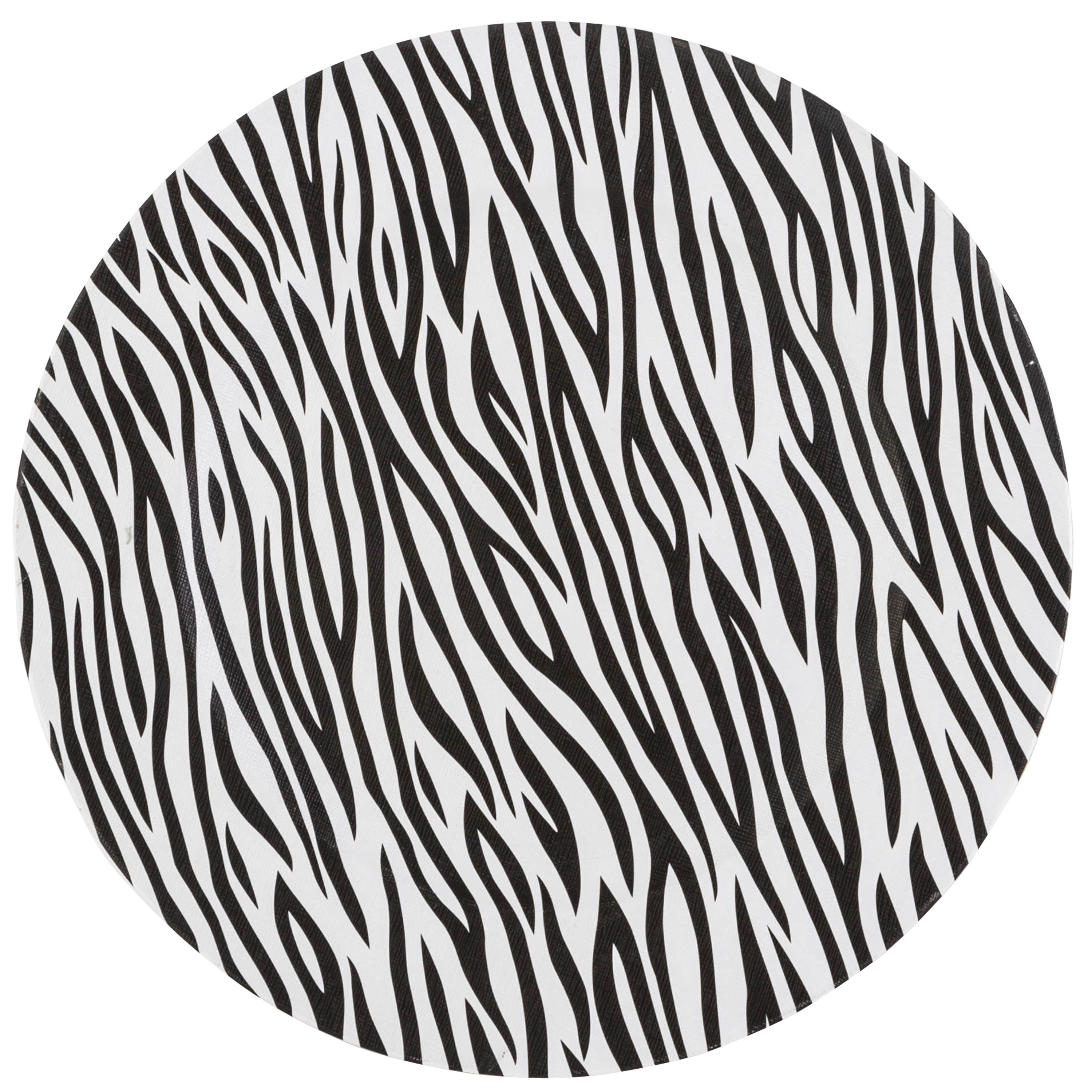 Cosy & Trendy Kaarsenbord zebraprint - rond - D33 cm - kunststof - onderbord - kaarsenonderzetter -