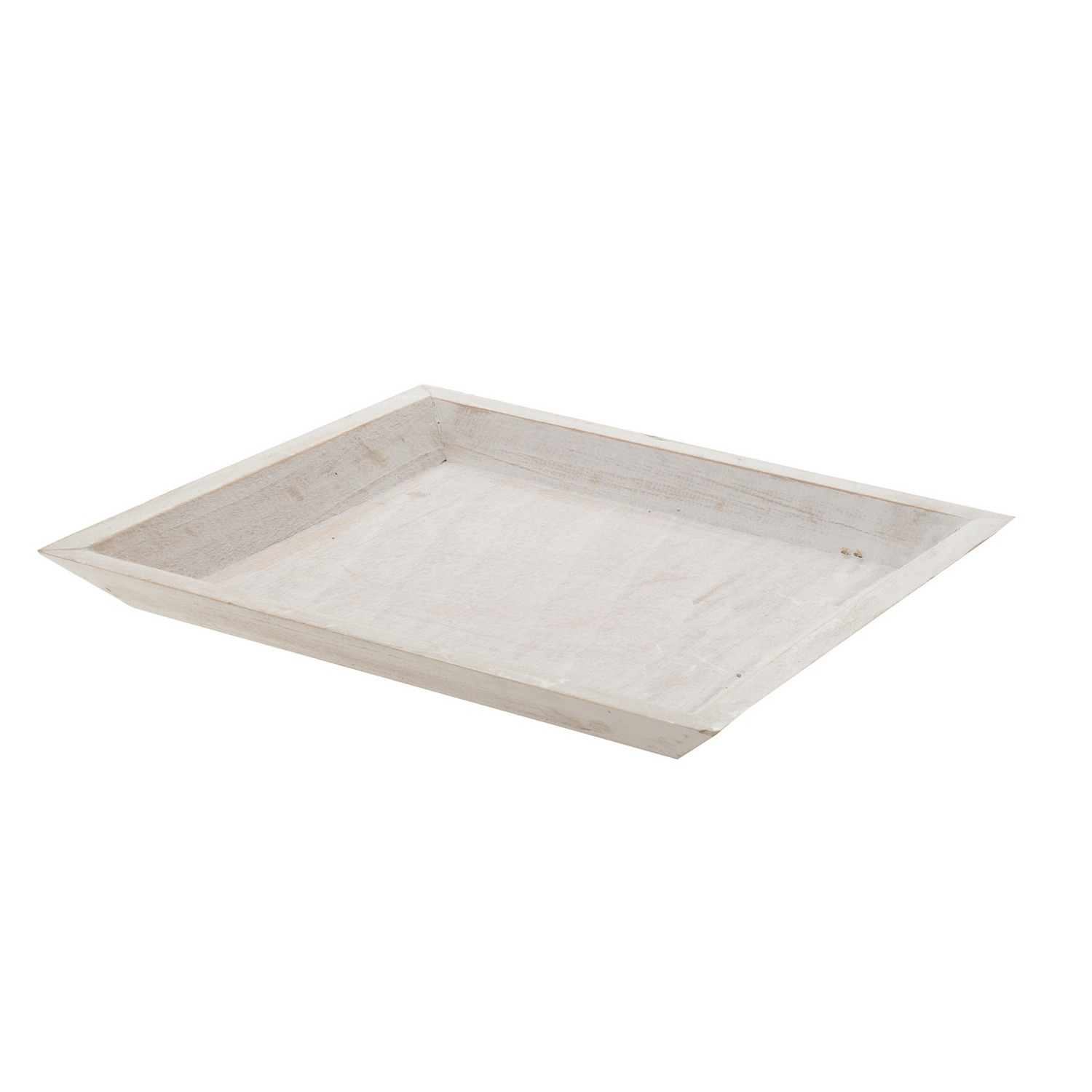 Merkloos Houten kaarsenbord - kaarsen plateau - vierkant - wit washing - 30 x 30 cm -