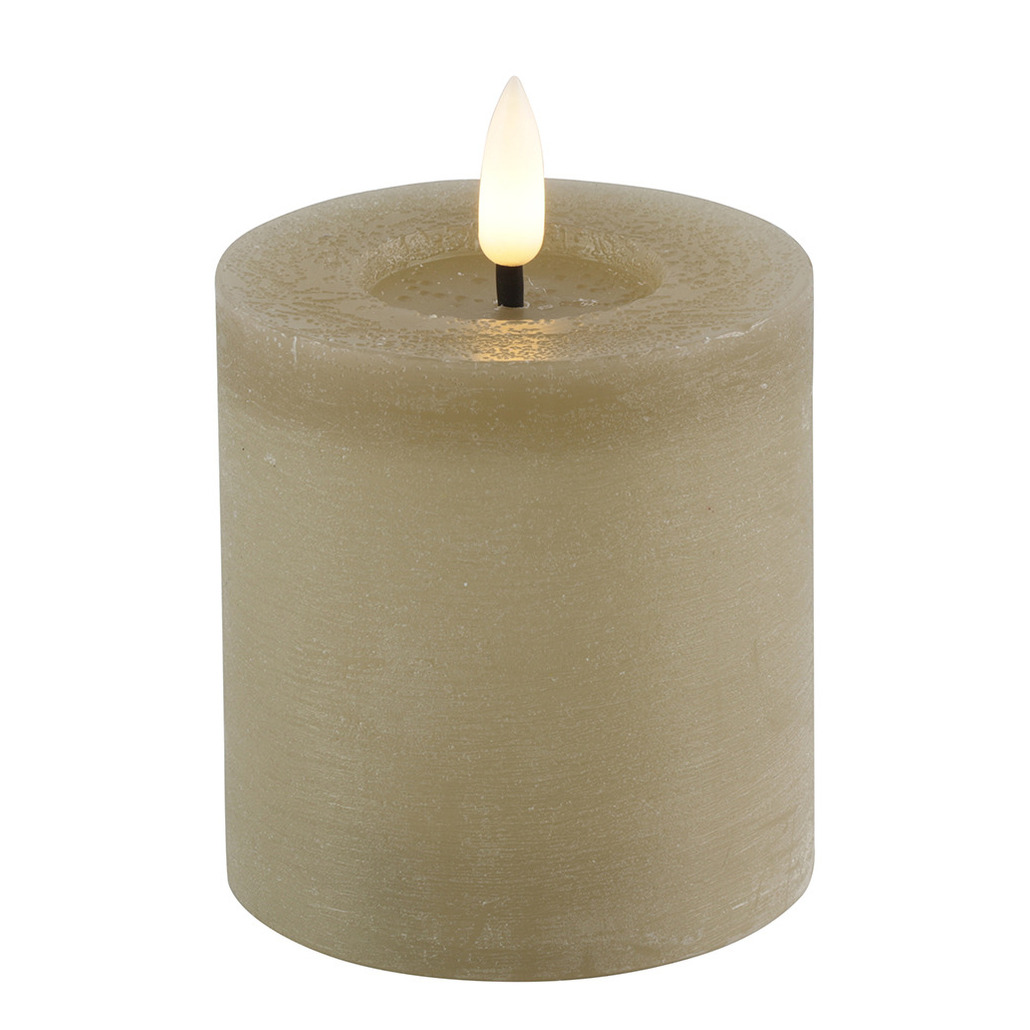 Countryfield LED kaars/stompkaars - beige - D7,5 x H8 cm - timer -