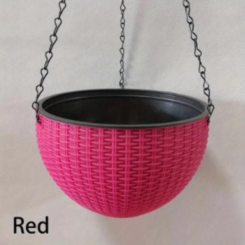 WIKHOSTAR Veelzijdige ronde hars hangende bloem hangende potten mand buiten hangende pot houder tuin balkon plantenbak emmer huisdecoratie