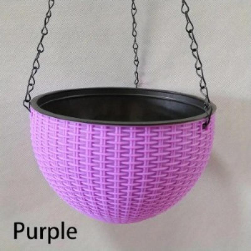 WIKHOSTAR Veelzijdige ronde hars hangende bloem hangende potten mand buiten hangende pot houder tuin balkon plantenbak emmer huisdecoratie