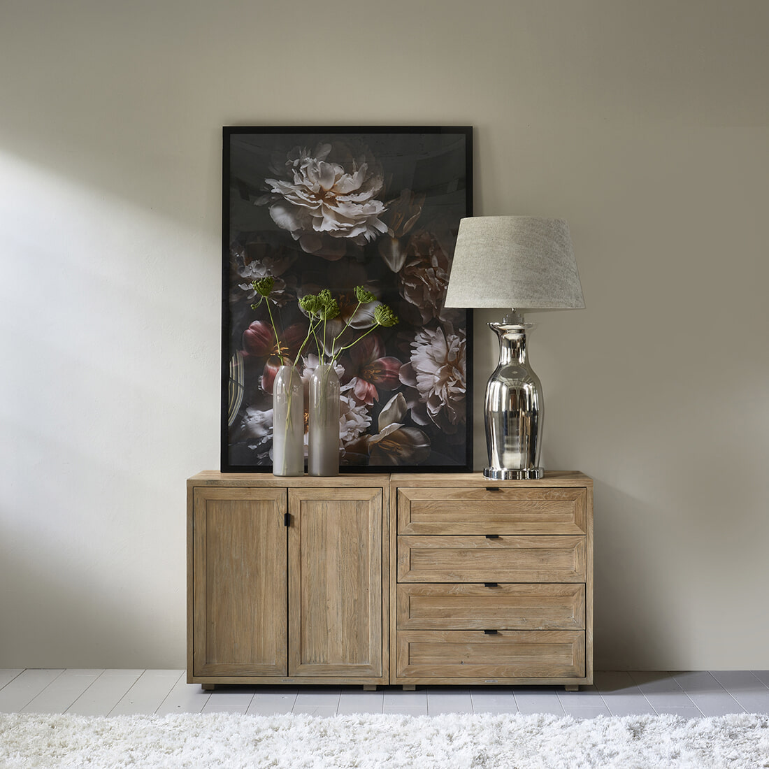 Rivièra Maison Ladenkast Del Rey Eikenhout, 85 x 80cm - Bruin