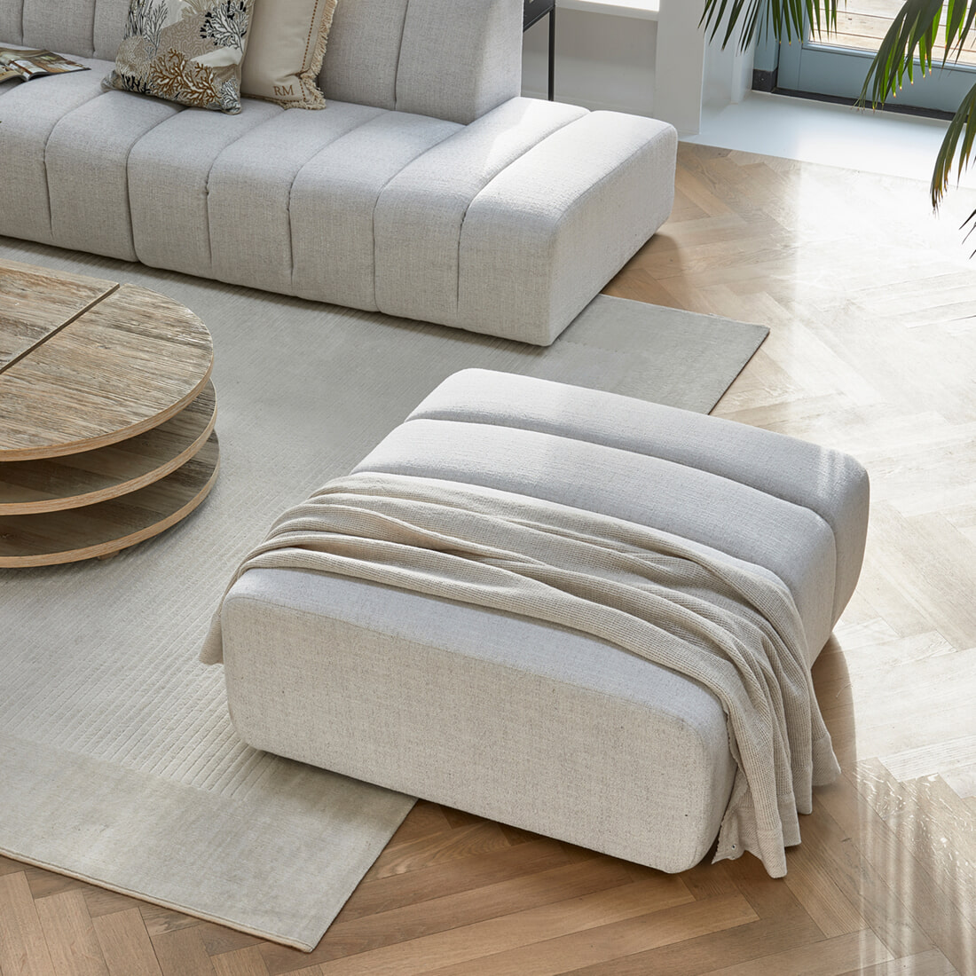 Rivièra Maison Hocker Dazzle Rich Tweed - Antiek Wit