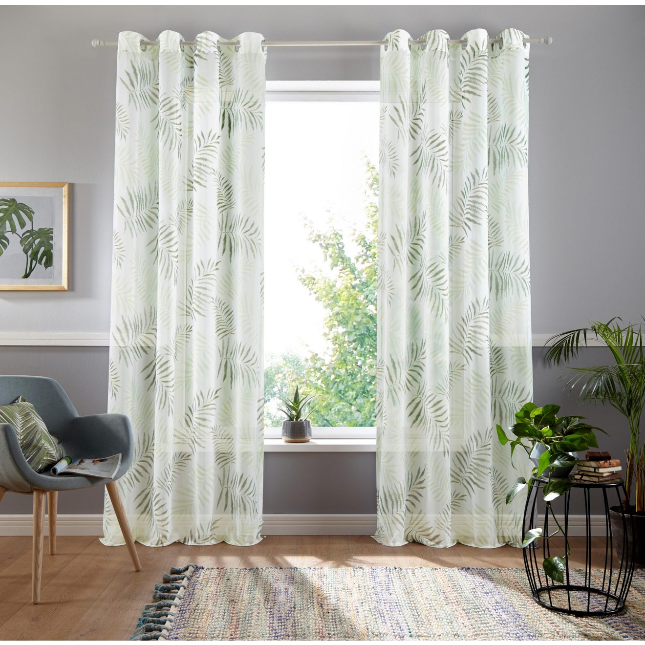 My home Gordijn Paula Halftransparant, voile, polyester (1 stuk)
