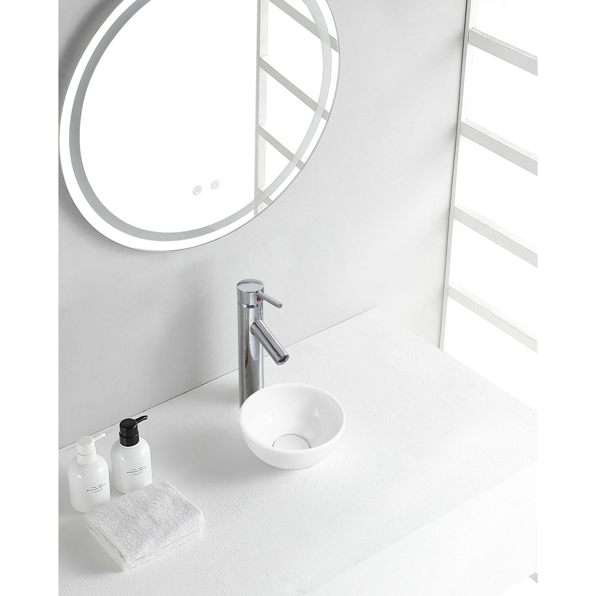 Wiesbaden Consilio Waskom Rond - 20x9cm - Keramiek - Glans Wit