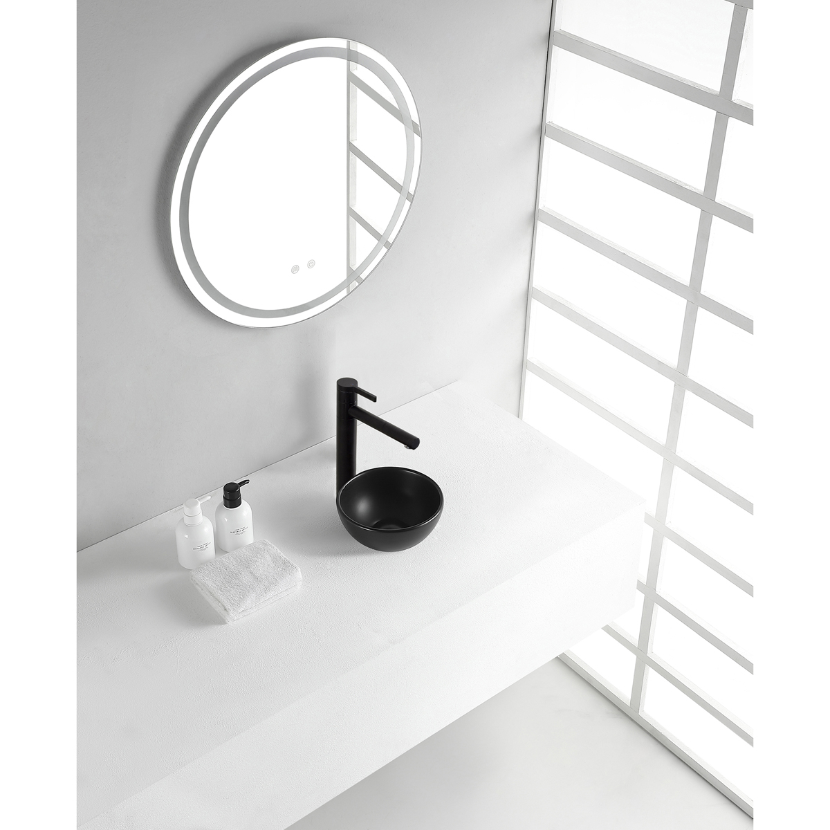 Wiesbaden Consilio Waskom Rond - 20x9cm - Keramiek - Mat Zwart