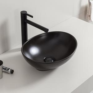 Wiesbaden Barco Waskom Ovaal - 40x33x14.5cm - Keramiek - Mat Zwart