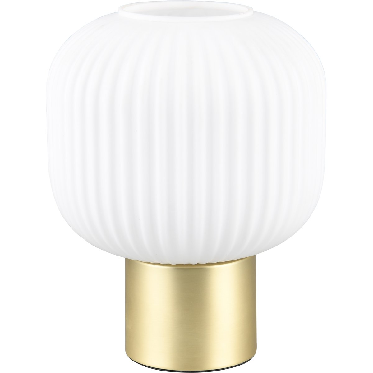BES LED LED Tafellamp - Tafelverlichting - Trion Avia - E27 Fitting - Rond - Wit Glas - Mat Messing - Metaal