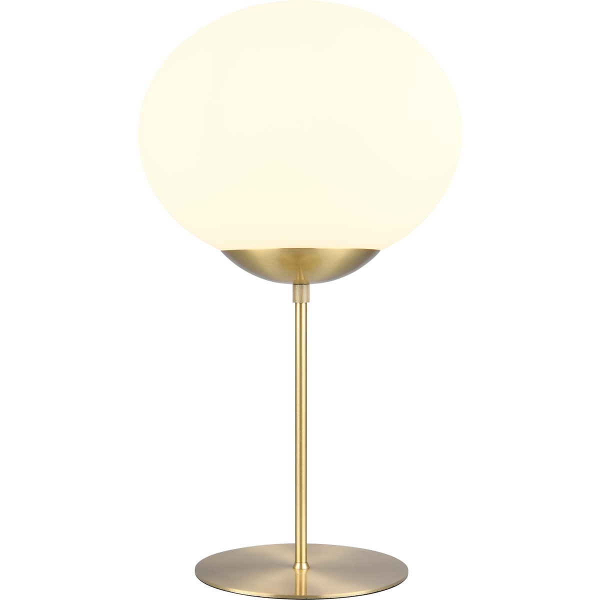 BES LED LED Tafellamp - Tafelverlichting - Trion Otmen - E27 Fitting - Rond - Wit Glas - Messing Mat - Metaal