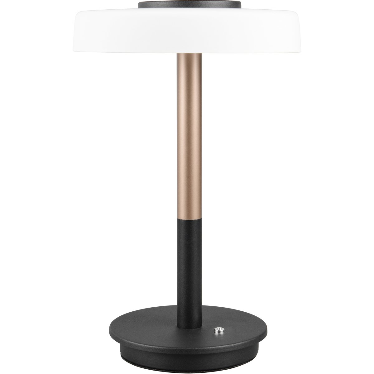 BES LED LED Tafellamp - Tafelverlichting - Trion Stahlei XL - 10W - Warm Wit 3000K - Rond - Wit Glas - Koffiekleur - Metaal