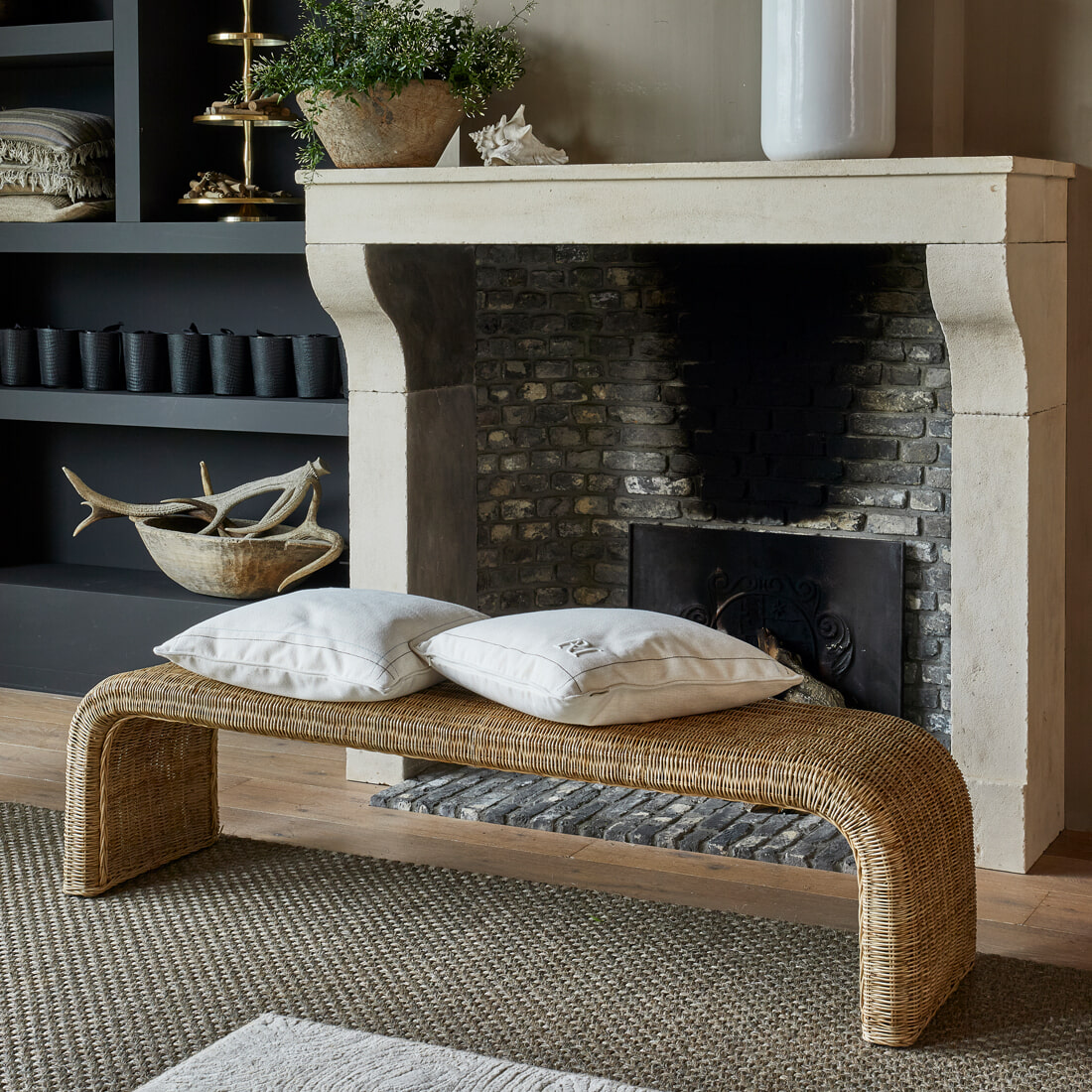 Rivièra Maison Bankje Santos Rattan, 160cm - Bruin