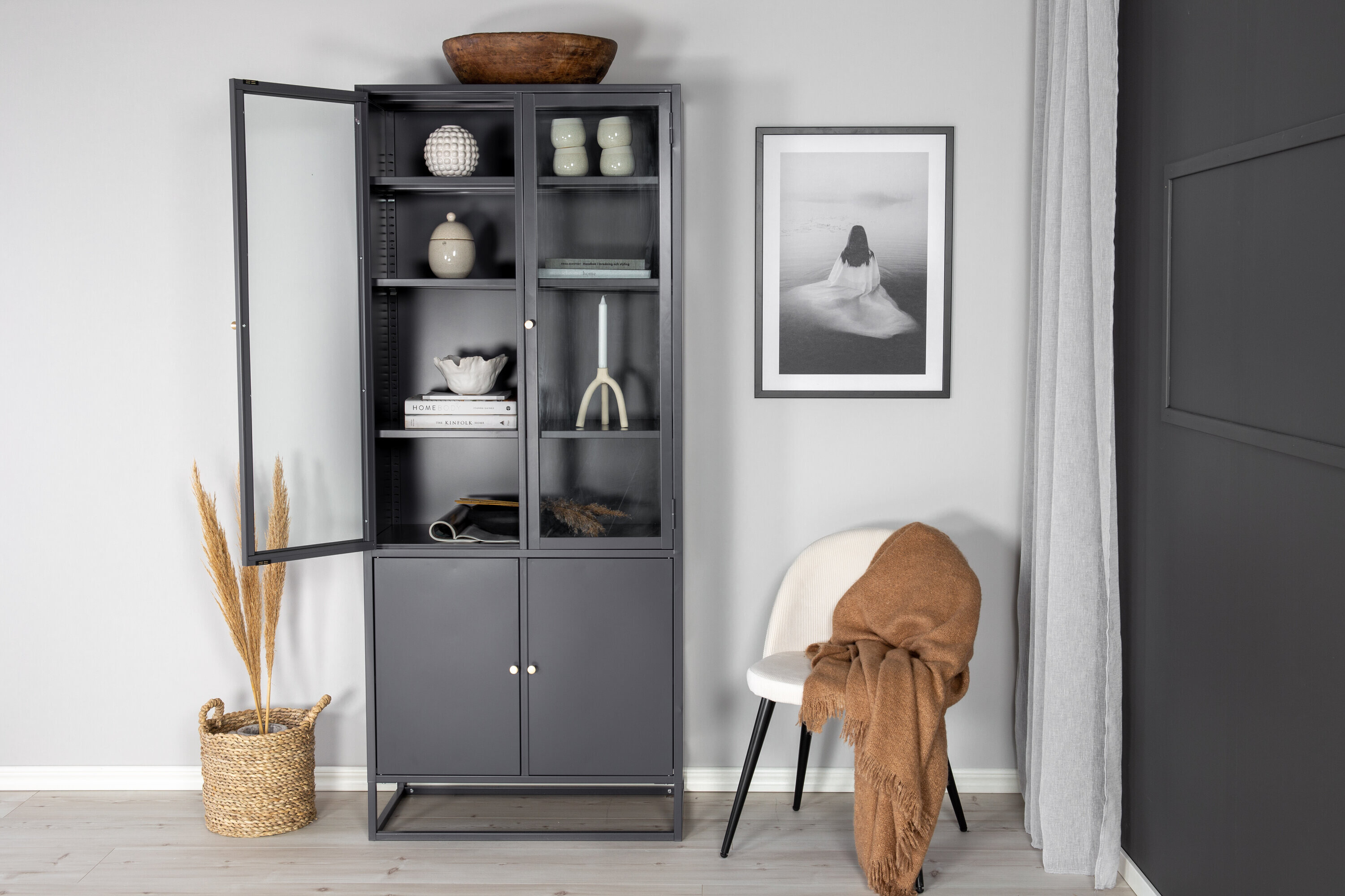 Nohr Vitrinekast Shaune 190 x 80cm - Grijs