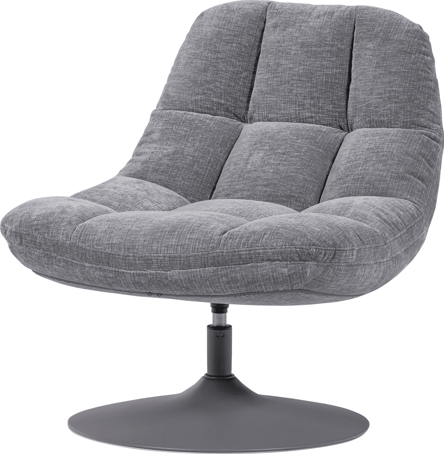 Elvi draaifauteuil chenille structuur lichtgrijs
