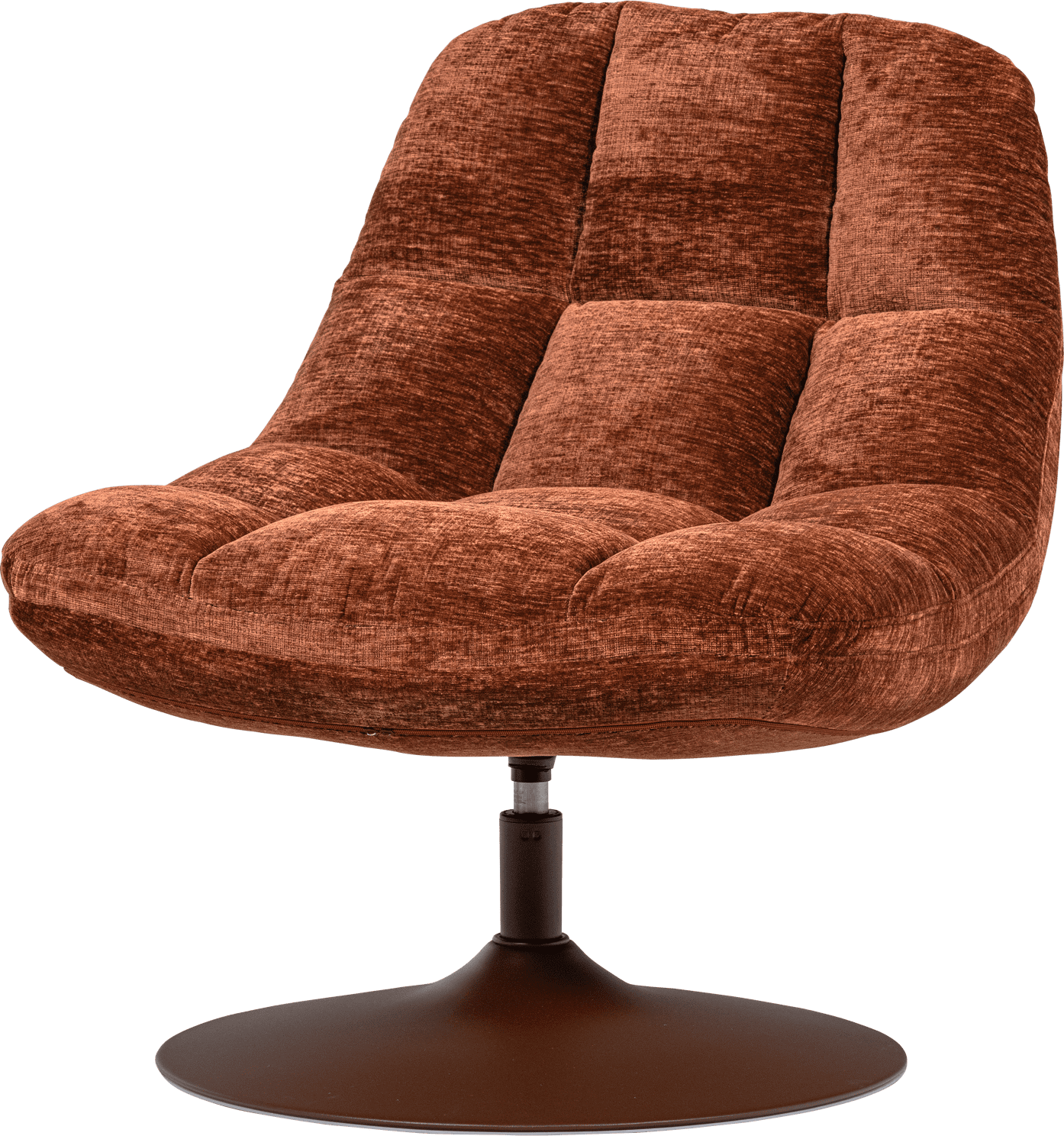 Elvi draaifauteuil chenille structuur roestbruin