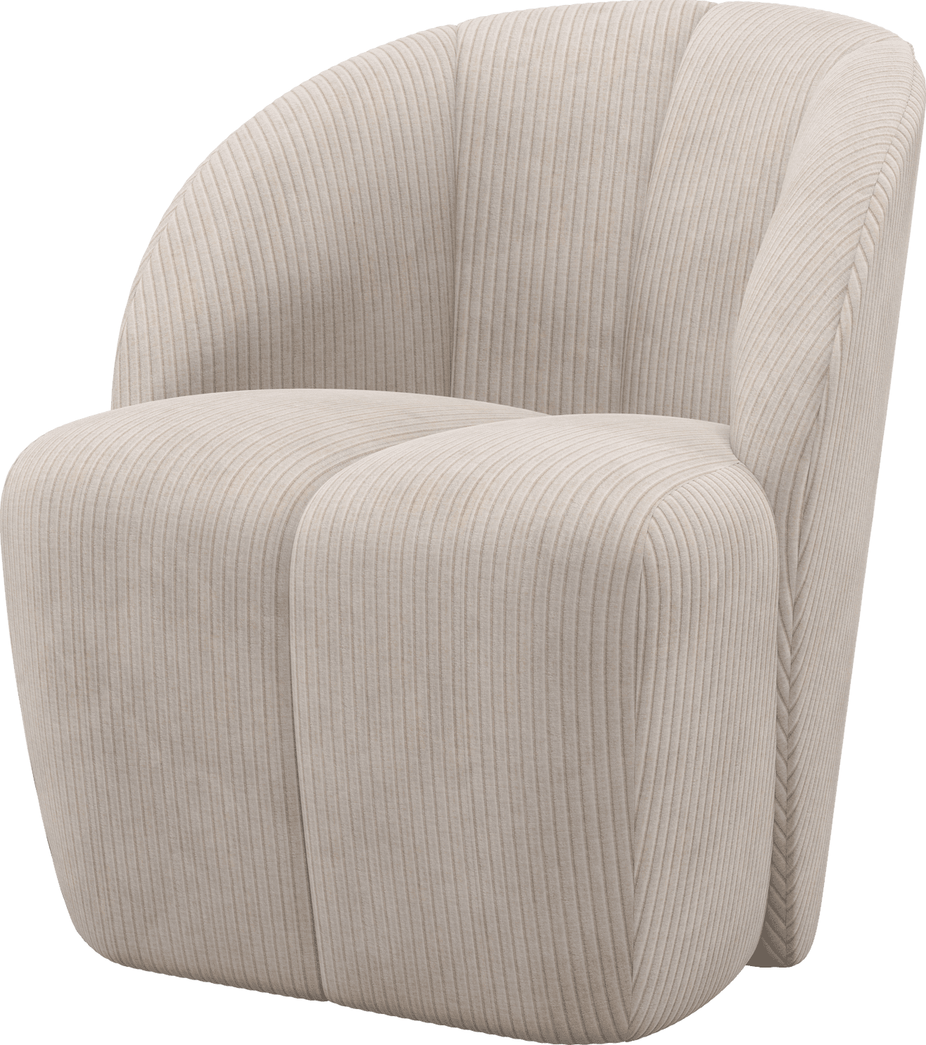 Mojo draaifauteuil ribstof ecru
