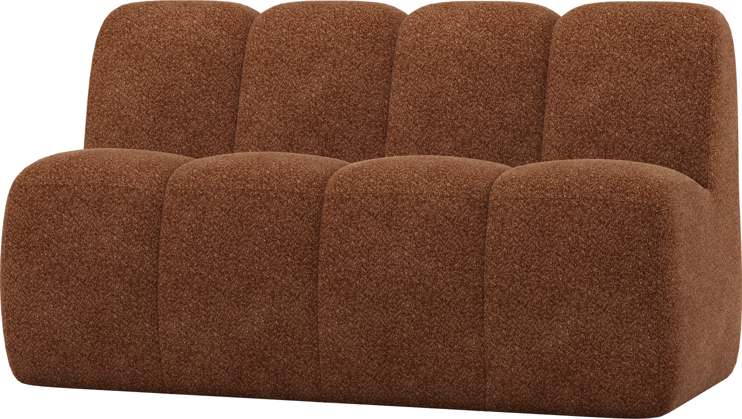 Mojo eetbankje 164cm met rugleuning wollig roestbruin