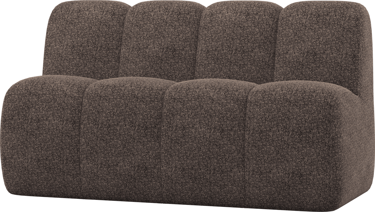 Mojo eetbankje 164cm met rugleuning wollig bruin