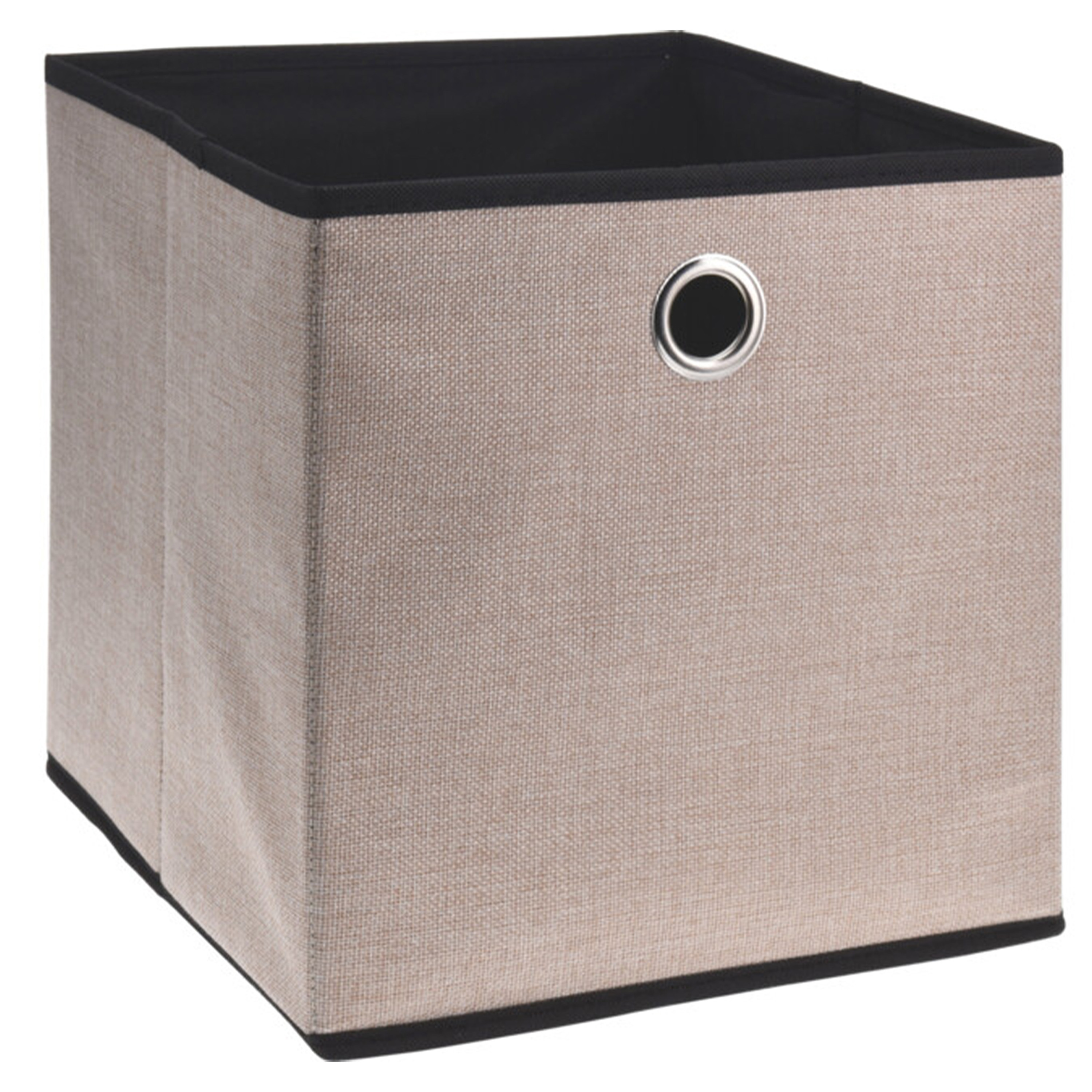 Storage Solutions Opbergmand/kastmand - beige - karton/kunststof - 28 liter - 30 x 30 x 30 cm -