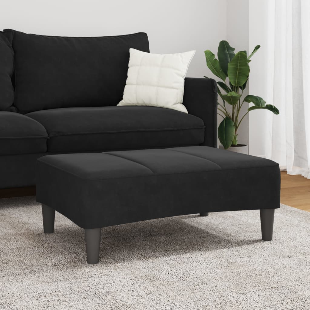 vidaXL Voetenbank 77x55x31 cm fluweel zwart
