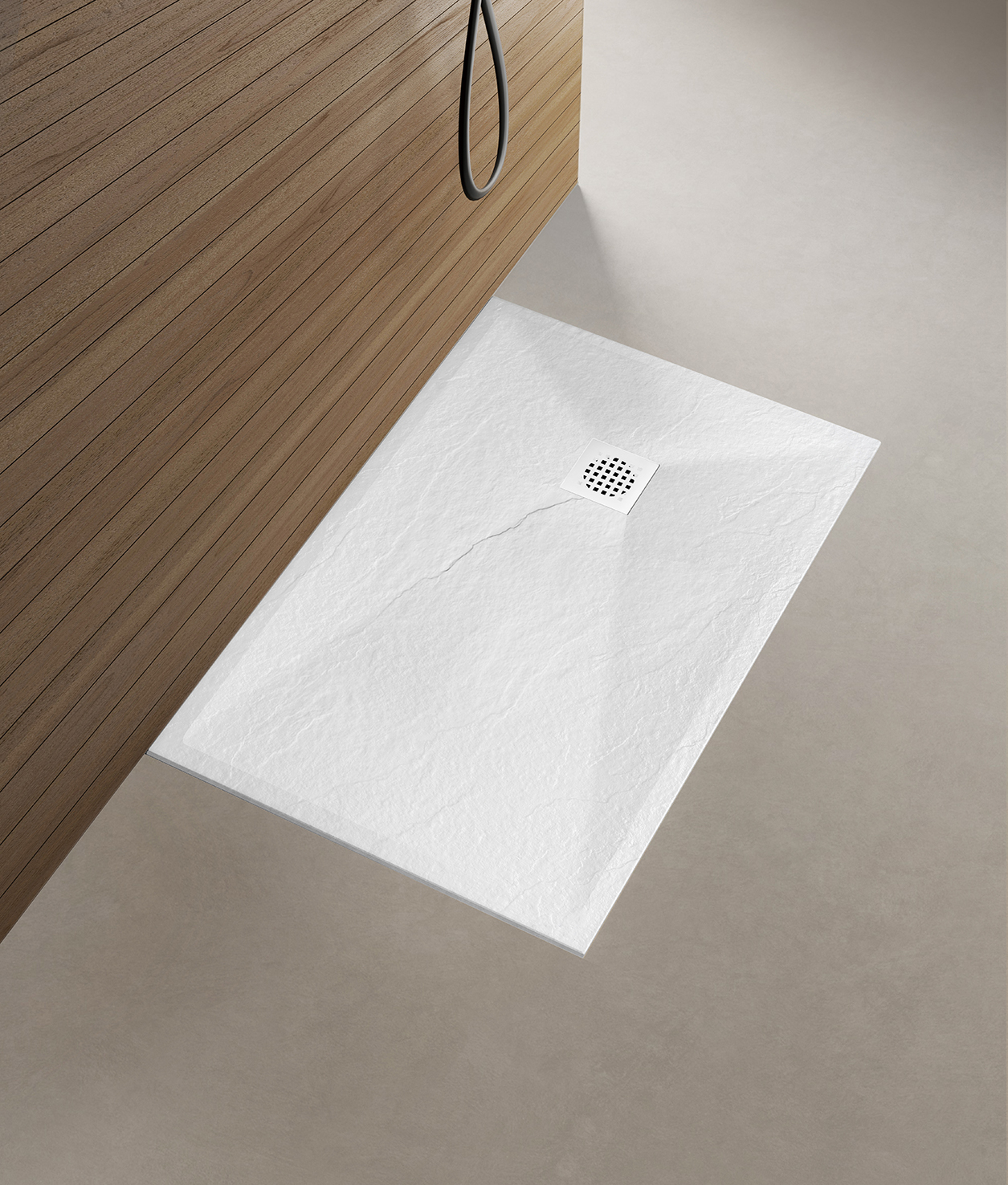 <QuerySet [<AttributeOption: Wiesbaden>]> Douchebak Stonea antislip Composiet mat wit inkortbaar 80 x 90 x 3 cm