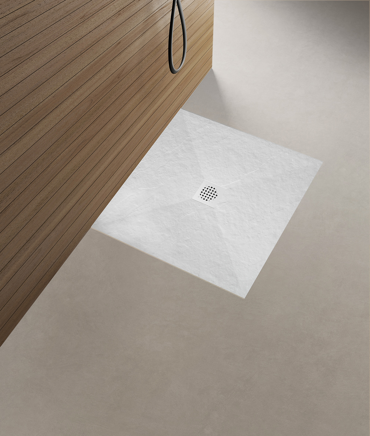 <QuerySet [<AttributeOption: Wiesbaden>]> Douchebak Stonea antislip Composiet mat wit inkortbaar 90 x 90 x 3 cm