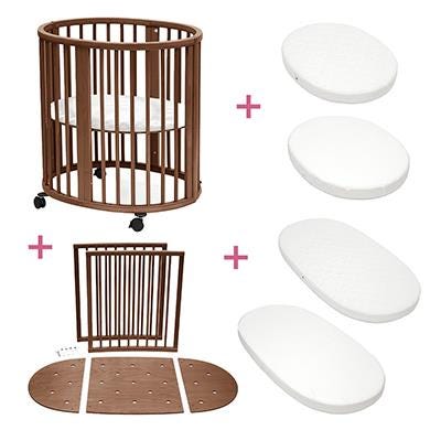 Stokke Sleepi Mini en uitbreidingset warm bruin met matras & hoeslaken