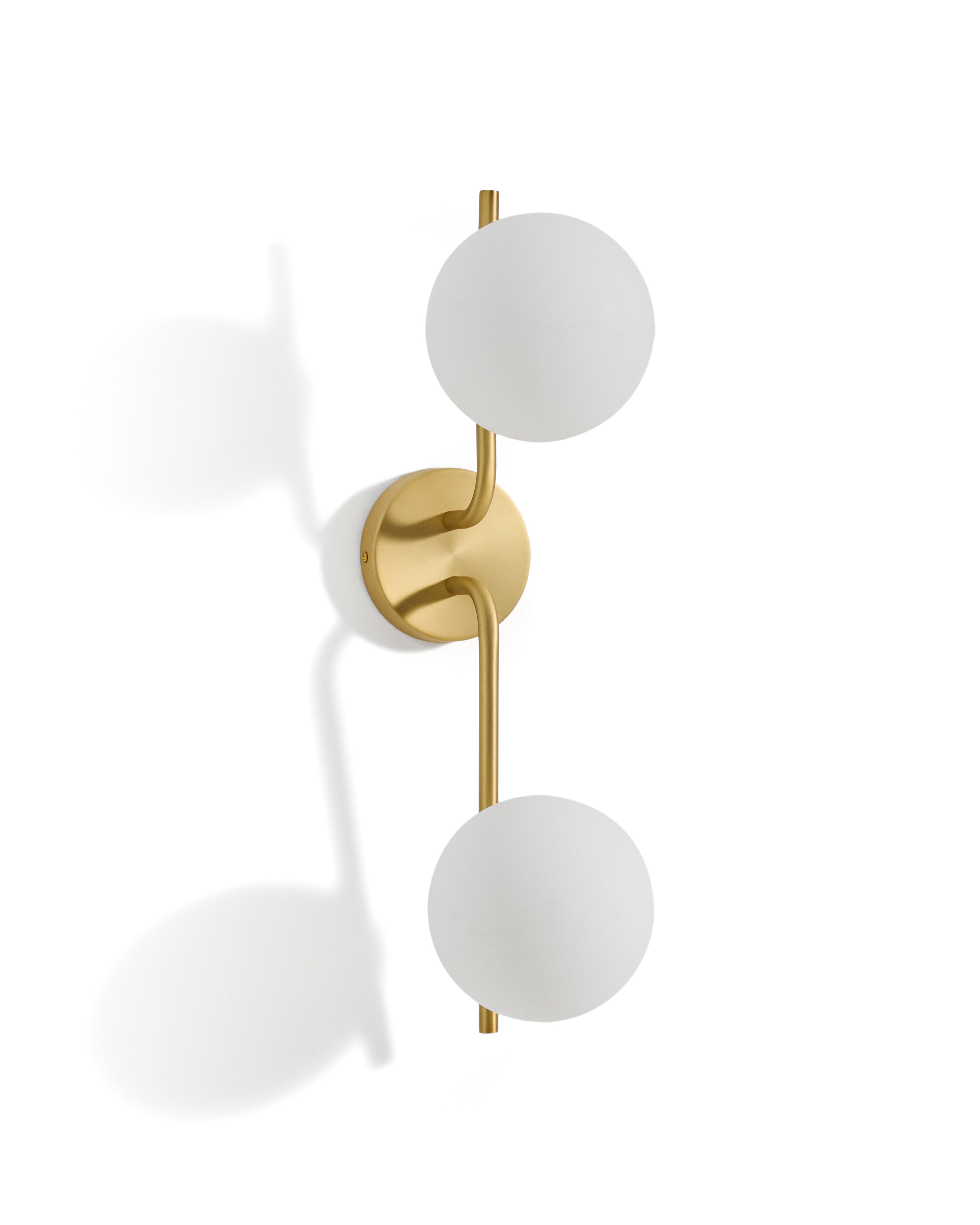 Kave Home Wandlamp Brisia Glas en messing - Wit