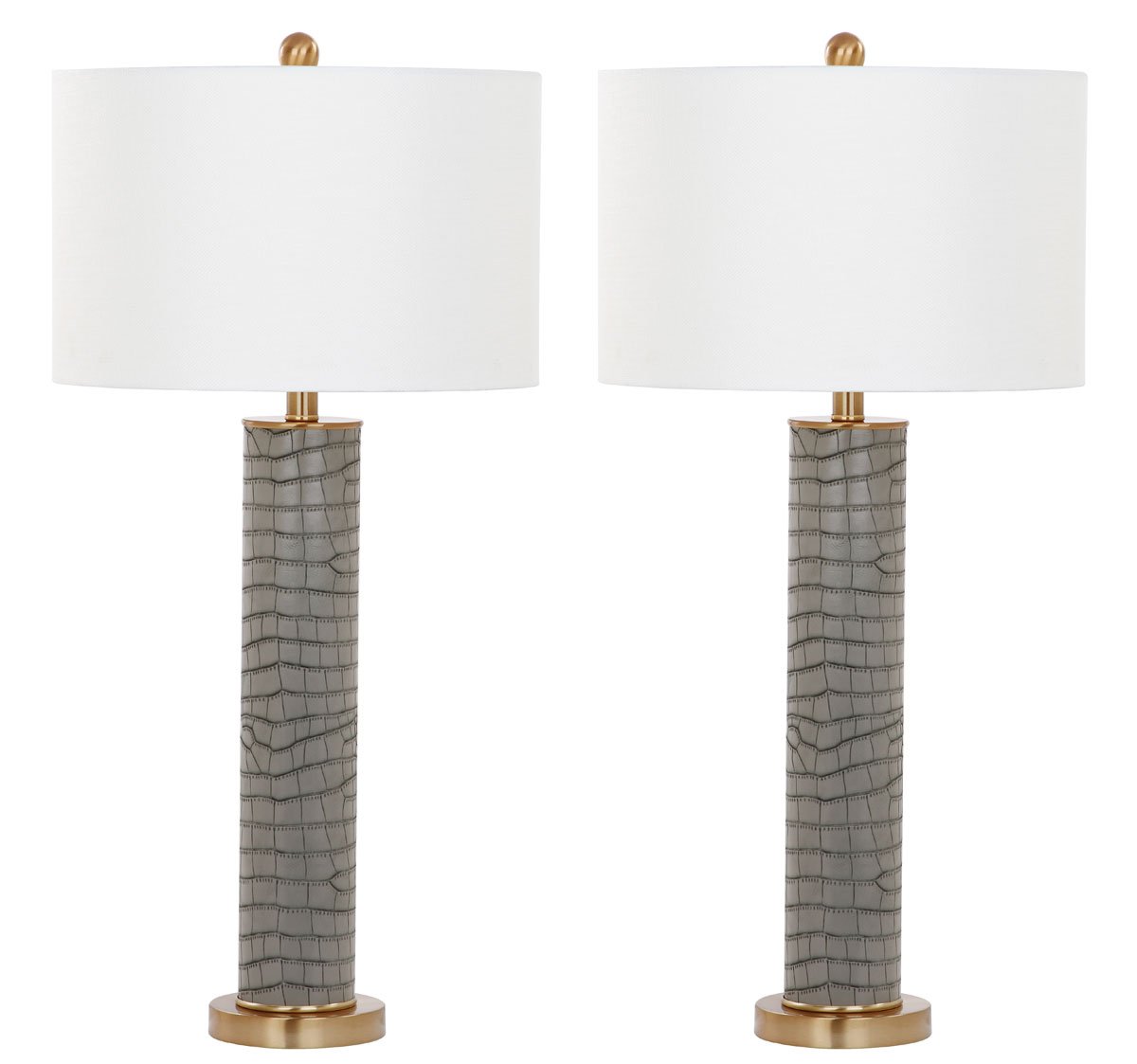 Safavieh Furniture Set van 2 tafellampen Gilda Patroon Reptiel Donker | 