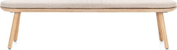Xooon | Niora bank 200x43cm - massief eiken - houten pootjes - inclusief kussen | Zitmeubels eetkamer | Eetbank