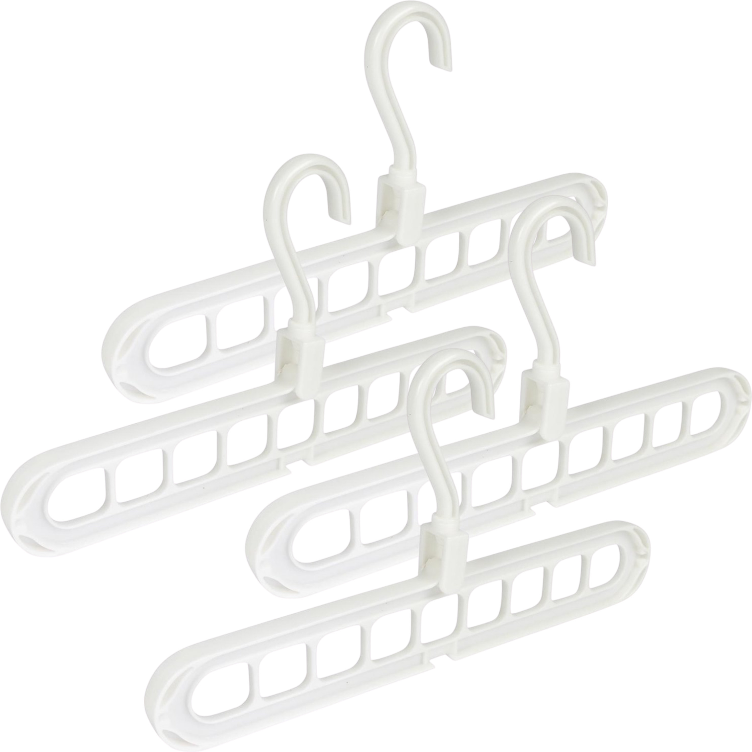 Benson Multifunctionele kledinghangers - 4x stuks - 33 cm - verticaal gebruik -