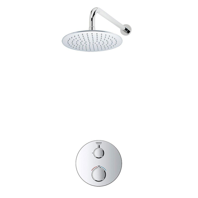Grohe - Fortifura GROHE Grohtherm Regendoucheset Inbouw - 1 functie - met Fortifura hoofddouche 20cm - wandarm 35cm - chroom SW236914 sw105953 SW696254 SW720559