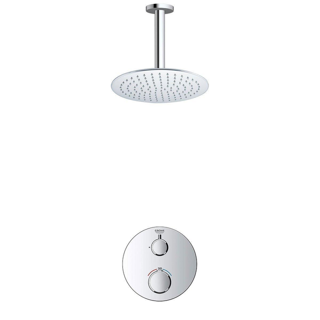 Grohe - Fortifura GROHE Grohtherm Regendoucheset Inbouw - 1 functie - met Fortifura hoofddouche 20cm - plafondarm 20cm - chroom SW236914 sw105953 SW696254 SW377830