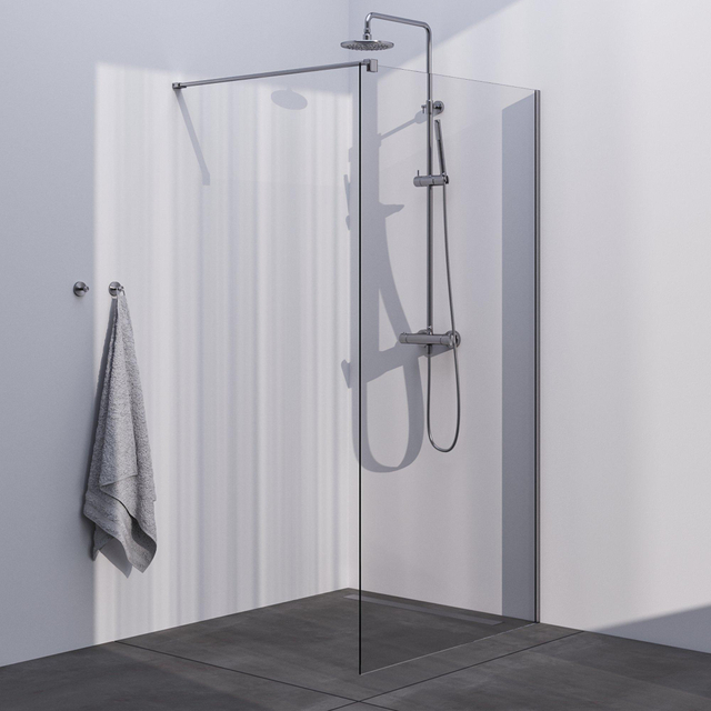 Brauer Brushed Season Inloopdouche - helder glas - 100x200cm - geborsteld RVS GS-ISMP1H100200NG