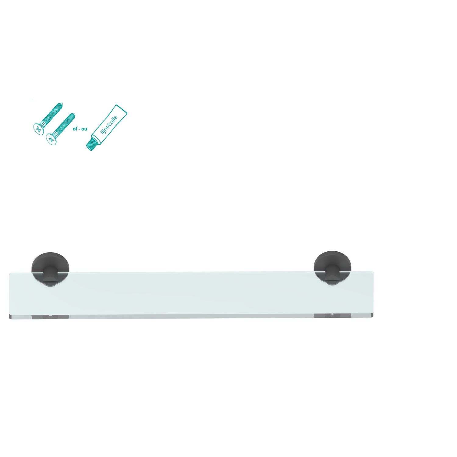 Aquavive Aquavibe Planchet Glas/ Mat Zwart