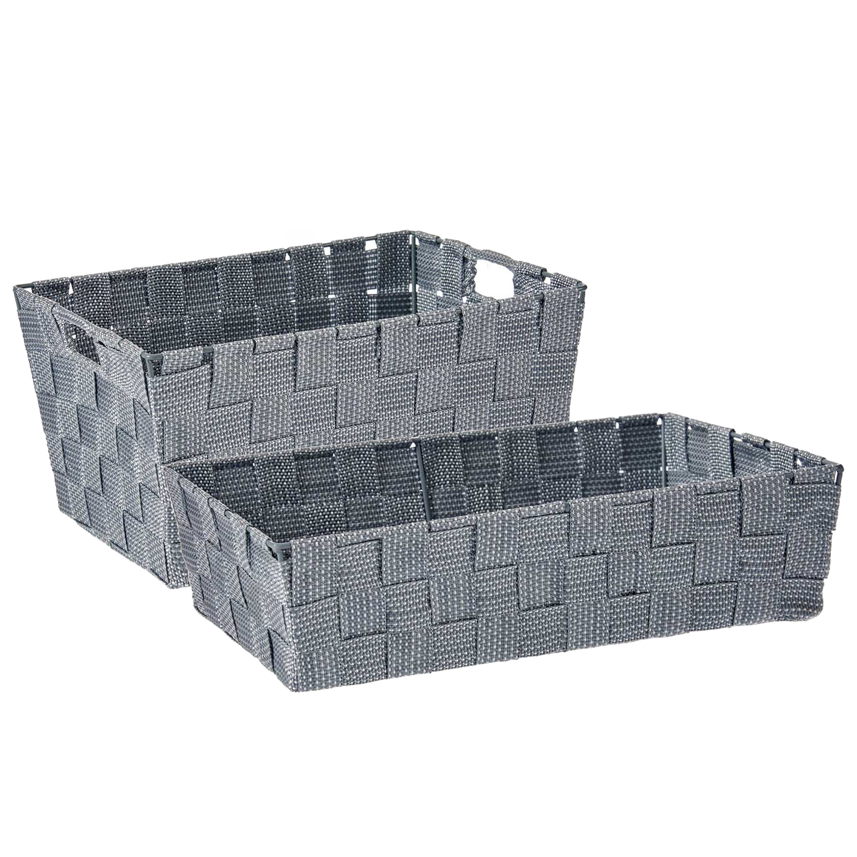 Kipit Badkamer opbergmandjes - Set van 2x - x 21 x 8.5 cm en 30 x 20 x 14 cm -