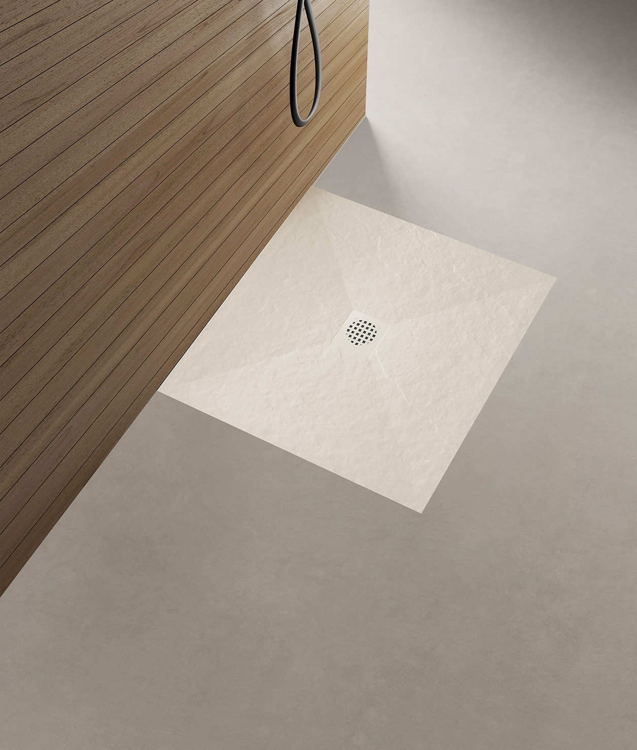 <QuerySet [<AttributeOption: Wiesbaden>]> Douchebak Stonea antislip Composiet beige inkortbaar 90 x 90 x 3 cm