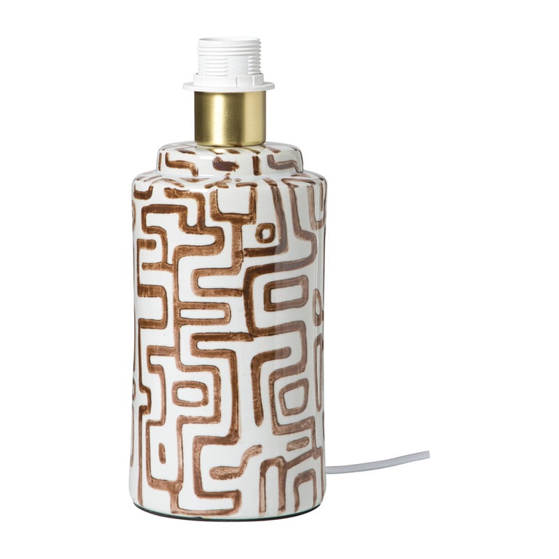 Xenos Lampvoet zigzag - beige/bruin - ø22x30.5 cm