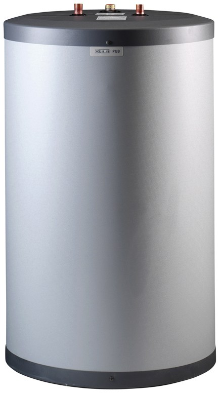 NIBE Pub2, boiler ind gestookt, 200l, max. cap.29kW, spiraal, koper, hxbxd 1240x600x600mm, effici℃ntieklasse B