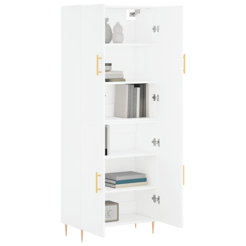 vidaXL Hoge kast 69,5x34x180 cm bewerkt hout wit