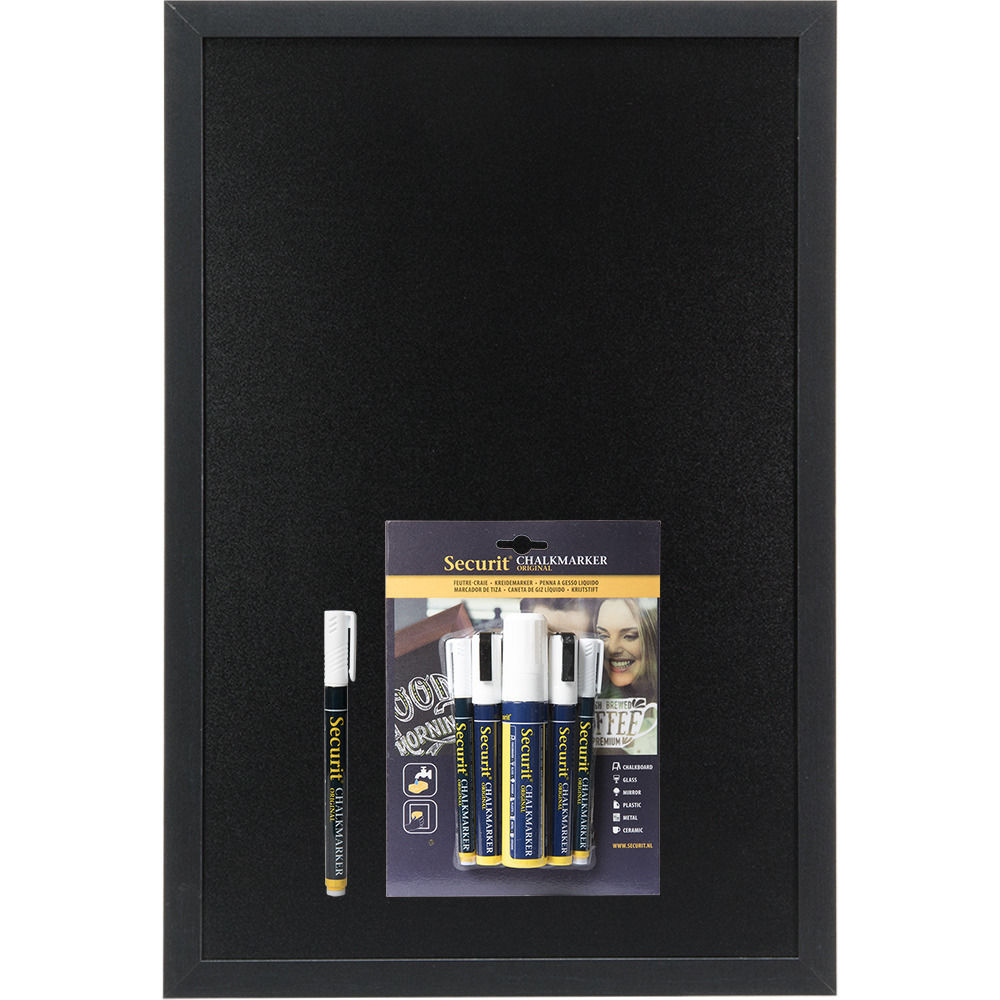 Securit Krijtbord met krijtstiften - incl 6x stift - x 60 cm - krijtmarker - krijt - chalkmarker -