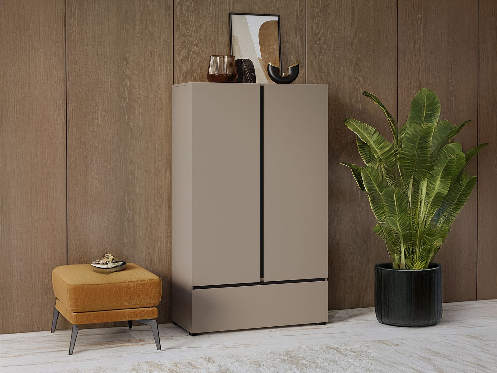 Mobistoxx Commode CROSSAIR 2 deuren 1 lade taupe