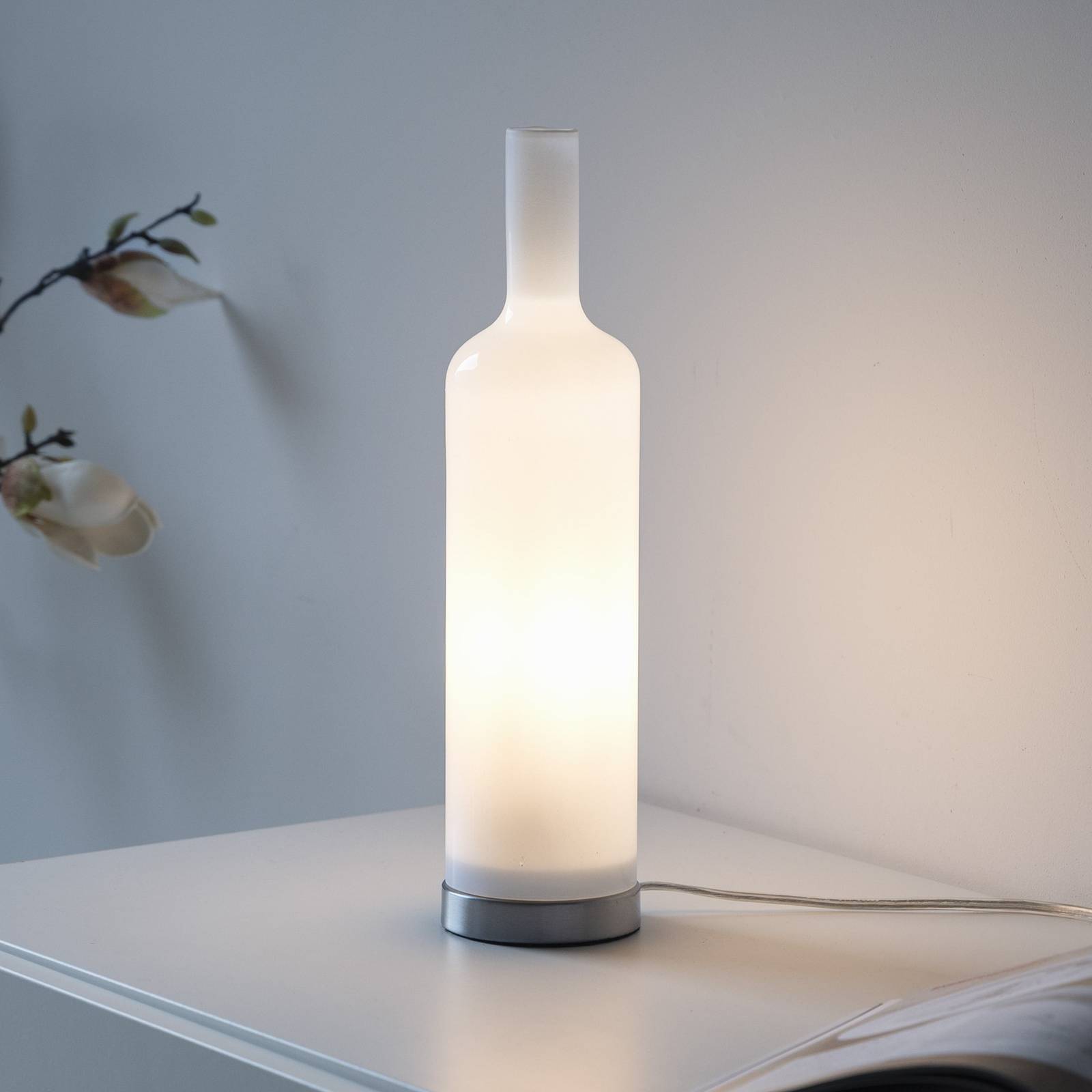 JUST LIGHT. GmbH JUST LIGHT. tafellamp Bottle, opaalwit, glas, E14