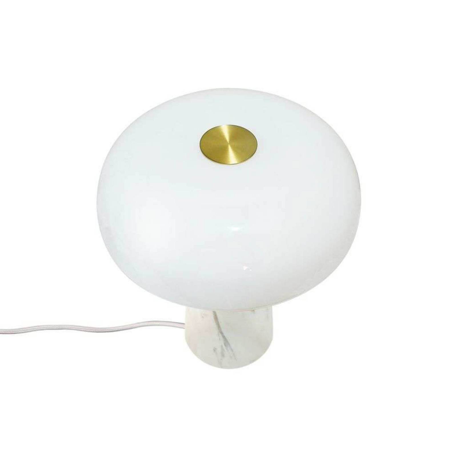 DFTP by Nordlux Tafellamp Glossy, wit, hoogte 24 cm, marmer/glas