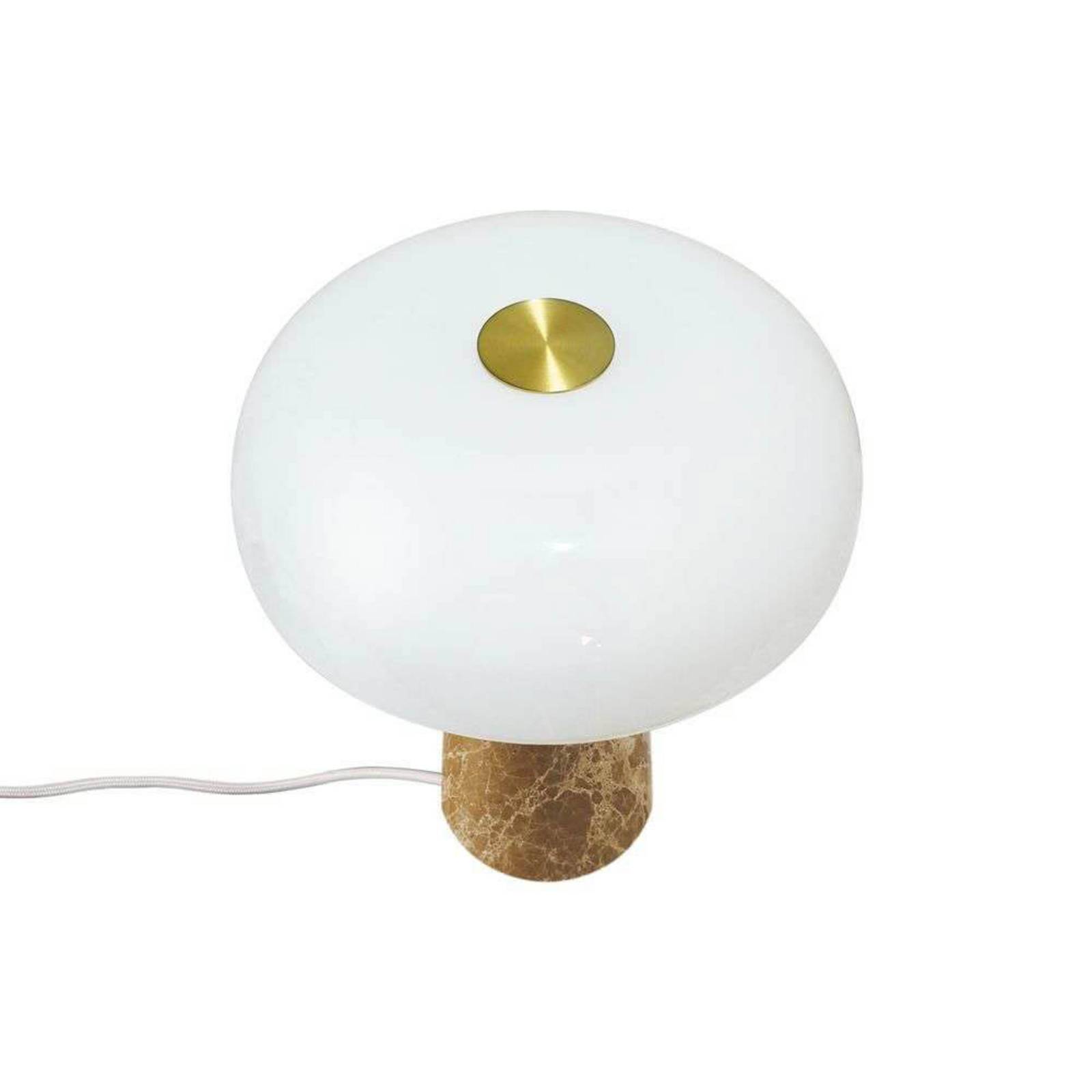 DFTP by Nordlux Tafellamp Glossy, beige/wit, hoogte 24 cm, marmer/glas