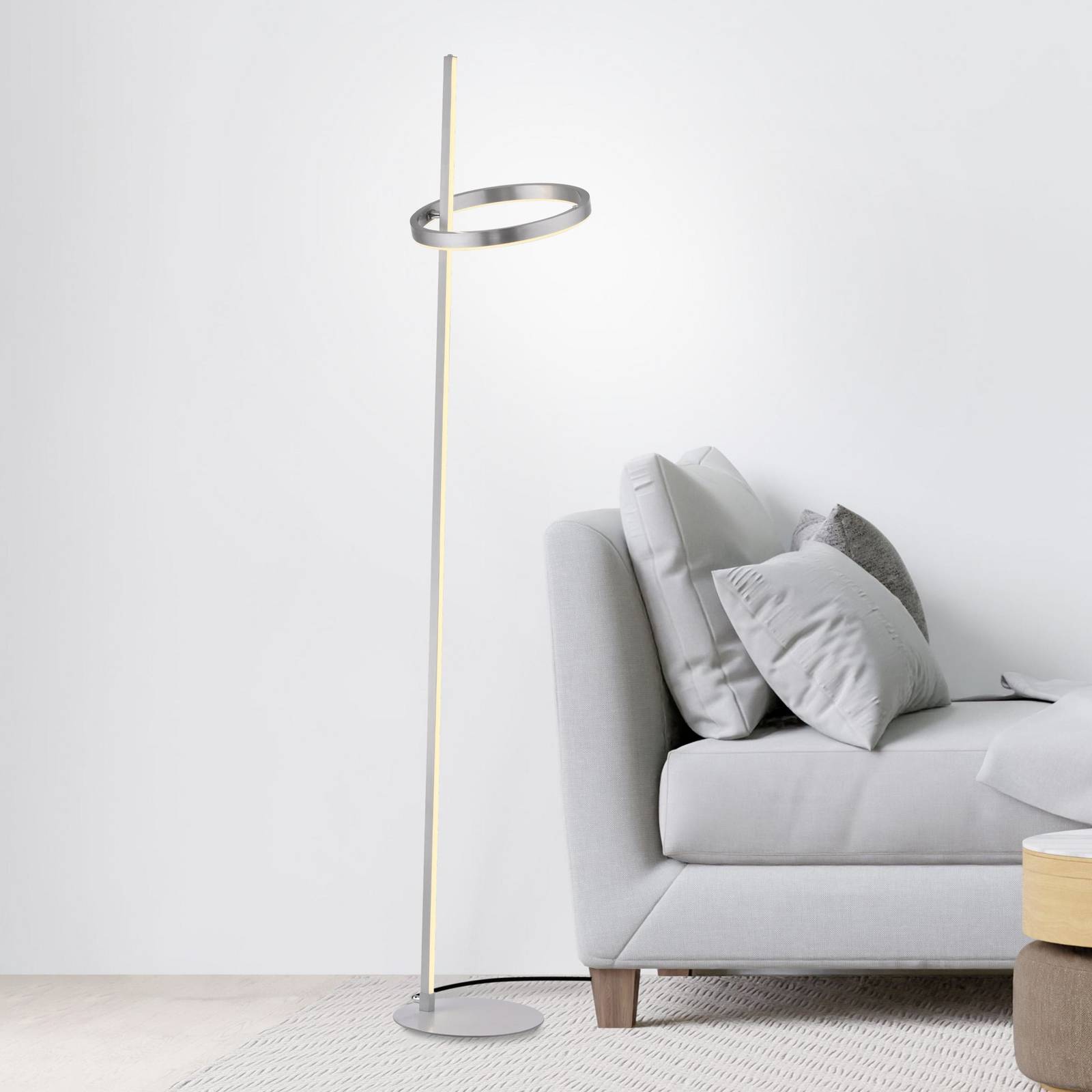JUST LIGHT. GmbH JUST LIGHT. LED vloerlamp Ritus zilver ijzer dimmer 3.000 K