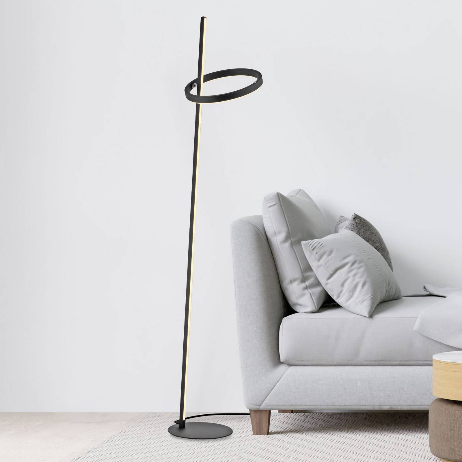 JUST LIGHT. GmbH JUST LIGHT. LED vloerlamp Ritus zwart ijzer dimbaar 3.000 K