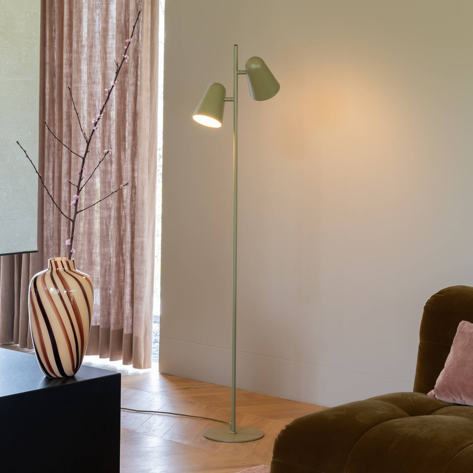 IT´S ABOUT ROMI IT'S ABOUT ROMI vloerlamp Salamanca, olijfgroen, 2-lamps